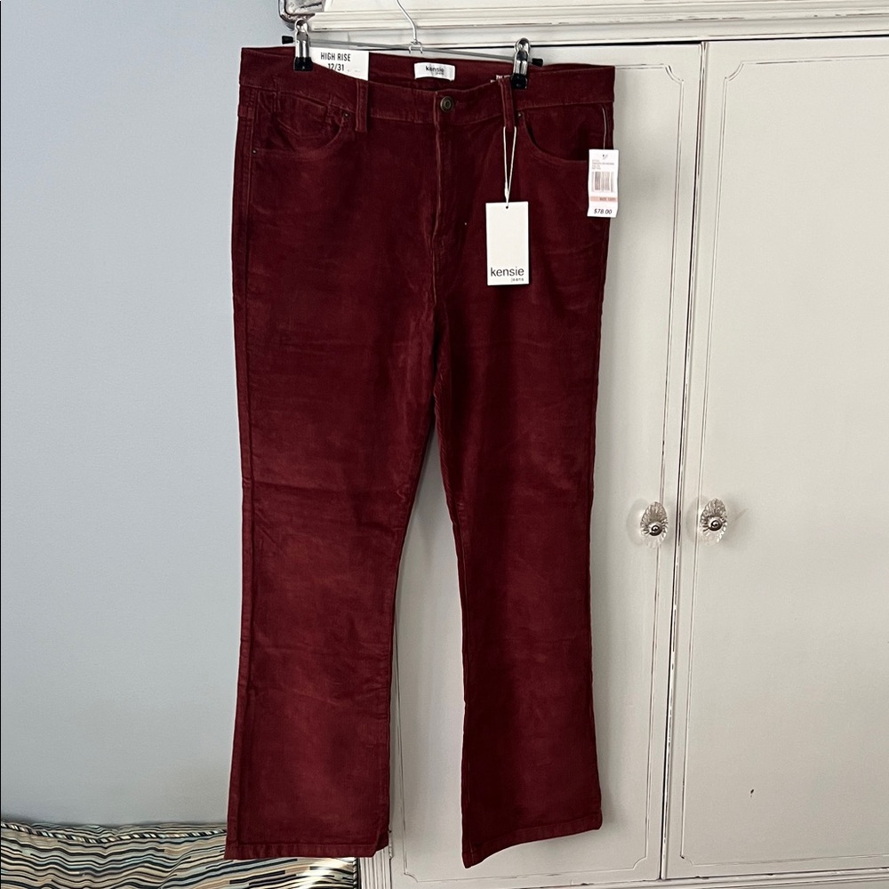 Kensie Women's Burgundy Flare Jeans